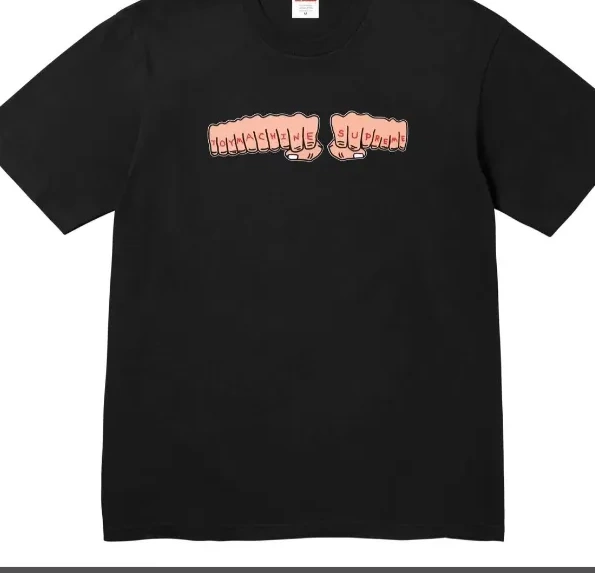 MACHINE M Fist XL S White L FIST Short TEE and Black sleeved T-shirt TOY 24SS 0711